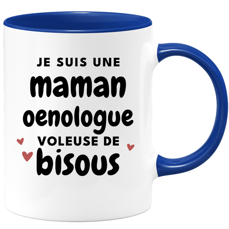 quotedazur - Mug I'm an Oenologist Mom Thief of Kisses - Original Mother's Day Gift - Gift Idea for Mom's Birthday - Gift for Future Mom Birth