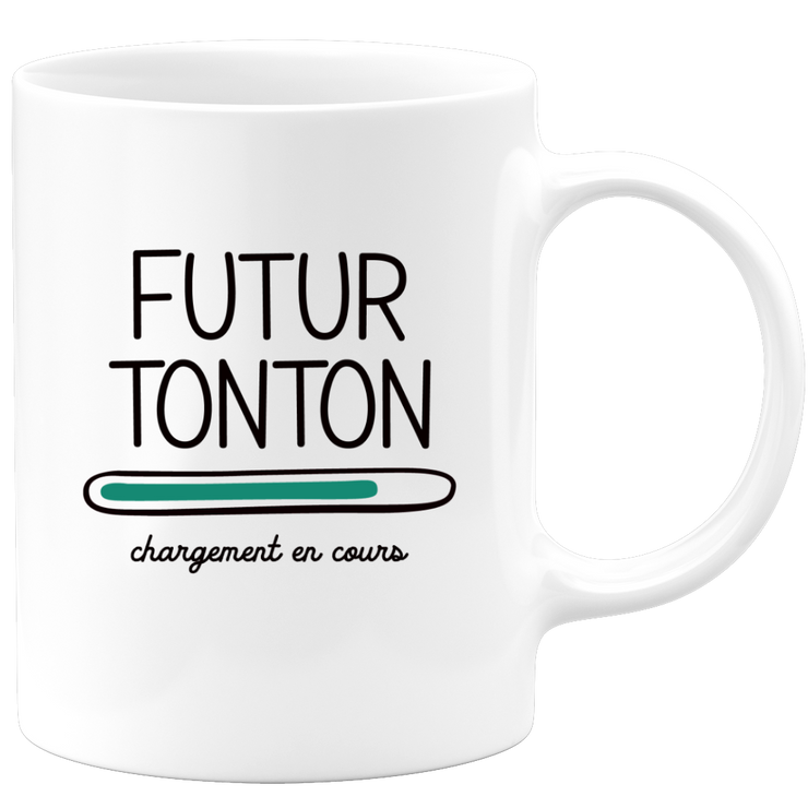 quotedazur - Mug Futur Tonton 2025 Chargement En Cours - Cadeau Futur Tonton - Surprise Annonce Grossesse Garçon/Fille Naissance Bébé