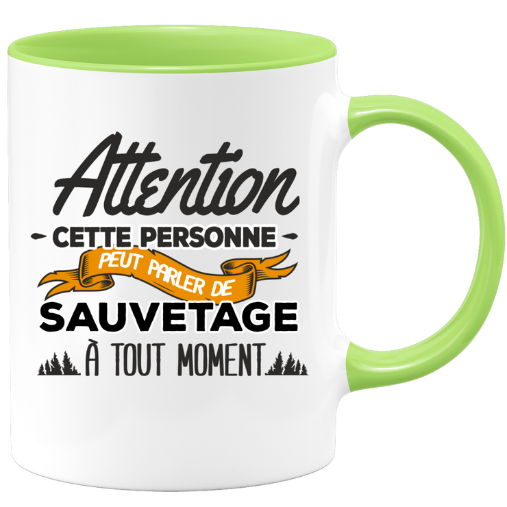 quotedazur - Mug Cette Personne Peut Parler De Sauvetage À Tout Moment - Cadeau Humour Sport - Idée Cadeau Original Sauveteur Sauveteuse - Tasse Sauvetage - Anniversaire Ou Noël