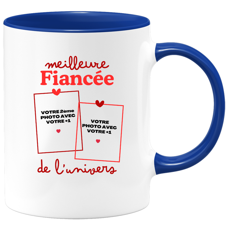 Mug Meilleure Fiancée de l'univers - Mug personnalisé avec 2 photos couple
