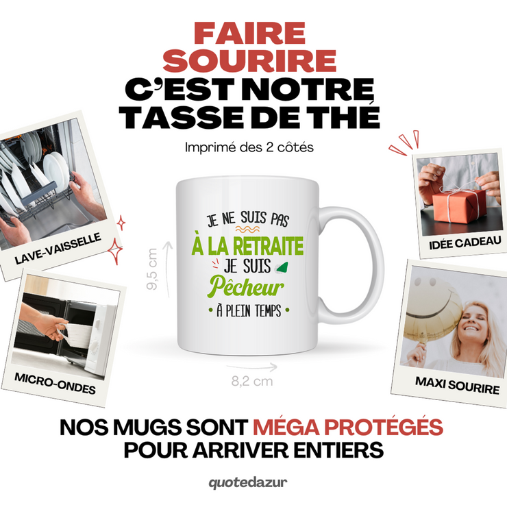 quotedazur - Mug Retraite Je Suis Pêcheur - Cadeau Humour Sport - Idée Cadeau Retraite Original Pêche - Tasse Pêcheur - Départ Retraite Anniversaire Ou Noël