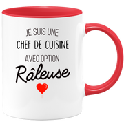quotedazur - Mug Je Suis Une Cheffe De Cuisine Avec Option Râleuse - Cadeau Idéal Pour Cheffe De Cuisine - Cadeau Personnalisé Pour Femme - Cadeau Original Pour Anniversaire Ou Noël
