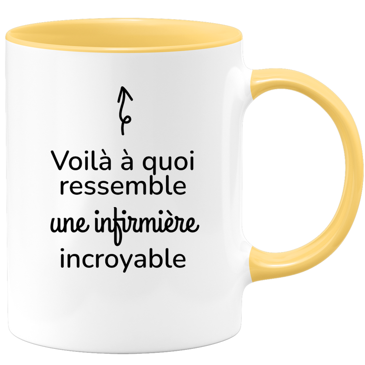 quotedazur - Mug Voilà À Quoi Ressemble Une Infirmière Incroyable - Cadeau Pour Infirmière - Cadeau Personnalisé Pour Femme - Cadeau Original Anniversaire Ou Noël