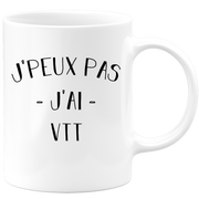 quotedazur - Mug Je Peux Pas J'ai Vtt - Cadeau Humour Sport - Idée Cadeau Original - Tasse Vtt - Idéal Pour Anniversaire Ou Noël