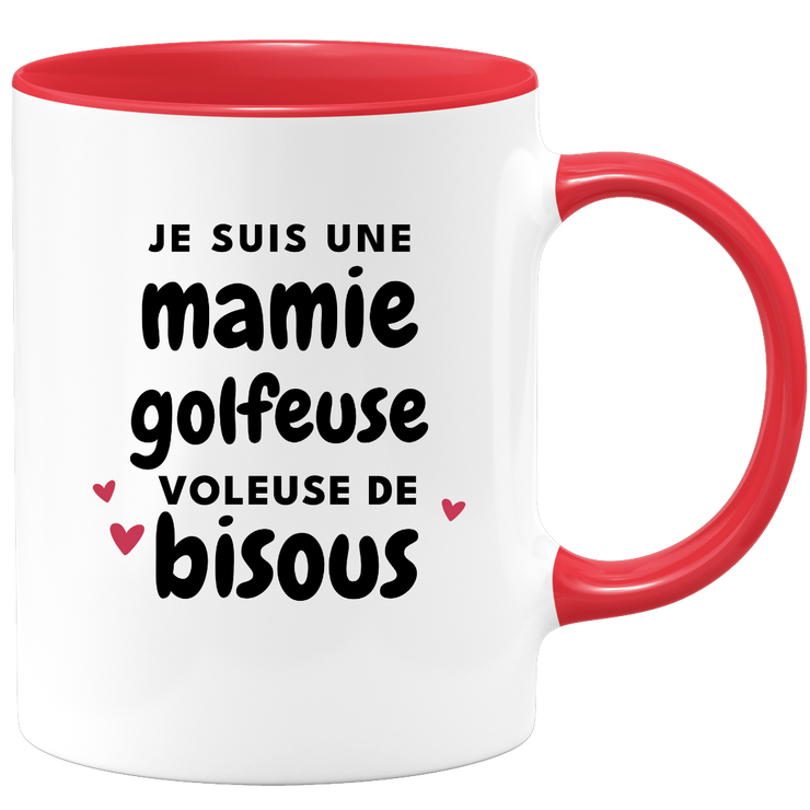 quotedazur - Mug Je Suis Une Mamie Golfeuse Voleuse De Bisous - Cadeau Fête Des Grand Mères Original - Idée Cadeau Pour Anniversaire Mémé Golf - Cadeau Future Mamy Naissance