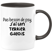 quotedazur - Mug Pas Besoin De Psy J'ai Un Terrier Gallois - Cadeau Humour Chien - Tasse Originale Animaux Cadeau Noël Anniversaire