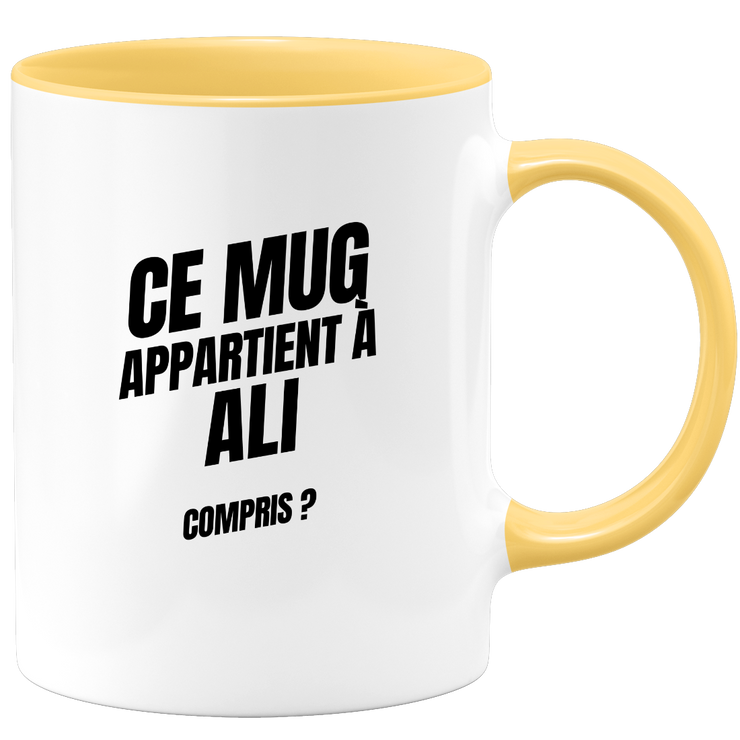 Mug Ce mug appartient à Ali, compris ?