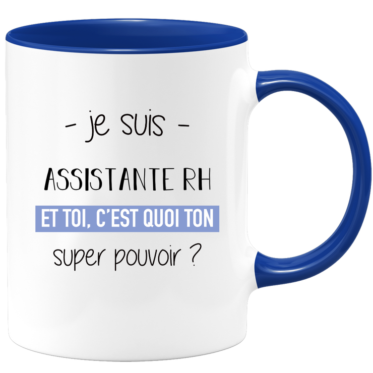 quotedazur - Mug Je Suis Assistante rh Et Toi C'est Quoi Ton Super Pouvoir - Cadeau Humour Travail - Idée Cadeau Départ Collègue - Tasse Chef Assistante rh - Idéal Pour Noël Au Bureau