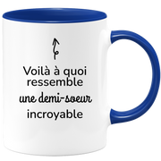 quotedazur - Mug Voilà À Quoi Ressemble Une Demi-soeur Incroyable - Cadeau Pour Demi-soeur - Cadeau Personnalisé Pour Femme - Cadeau Original Anniversaire Ou Noël
