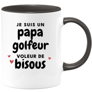 quotedazur - Mug Je Suis Un Papa Golfeur Voleur De Bisous - Cadeau Fête Des Pères Original - Idée Cadeau Pour Anniversaire Papa - Cadeau Pour Futur Papa Naissance