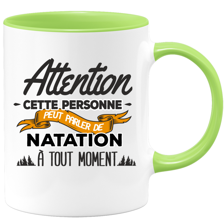 quotedazur - Mug Cette Personne Peut Parler De Natation À Tout Moment - Cadeau Humour Sport - Idée Cadeau Original Nageur Nageuse - Tasse Natation - Anniversaire Ou Noël