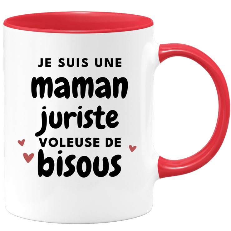 quotedazur - Mug Je Suis Une Maman Juriste Voleuse De Bisous - Cadeau Fête Des Mères Original - Idée Cadeau Pour Anniversaire Maman - Cadeau Pour Future Maman Naissance