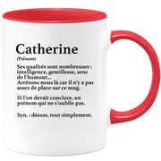 quotedazur - Mug Définition Prénom Catherine Déesse Tout Simplement - Cadeau Humour Prénom - Idée Cadeau Famille Saint Valentin - Tasse Prénom Catherine - Idéal Pour Noël Au Bureau