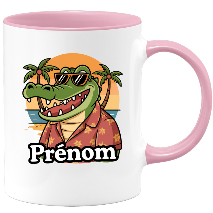 Mug Crocodile Retraité Personnalisé - Personnalisable Ajoutez un Prénom
