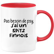 quotedazur - Mug Pas Besoin De Psy J'ai Un Spitz Finnois - Cadeau Humour Chien - Tasse Originale Animaux Cadeau Noël Anniversaire