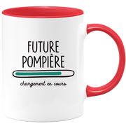 quotedazur - Mug Future Pompiere Chargement En Cours - Cadeau Humour Promotion Travail - Idée Cadeau Départ Collègue - Tasse Chef Pompiere - Idéal Pour Noël Au Bureau