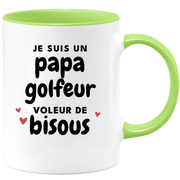 quotedazur - Mug Je Suis Un Papa Golfeur Voleur De Bisous - Cadeau Fête Des Pères Original - Idée Cadeau Pour Anniversaire Papa - Cadeau Pour Futur Papa Naissance