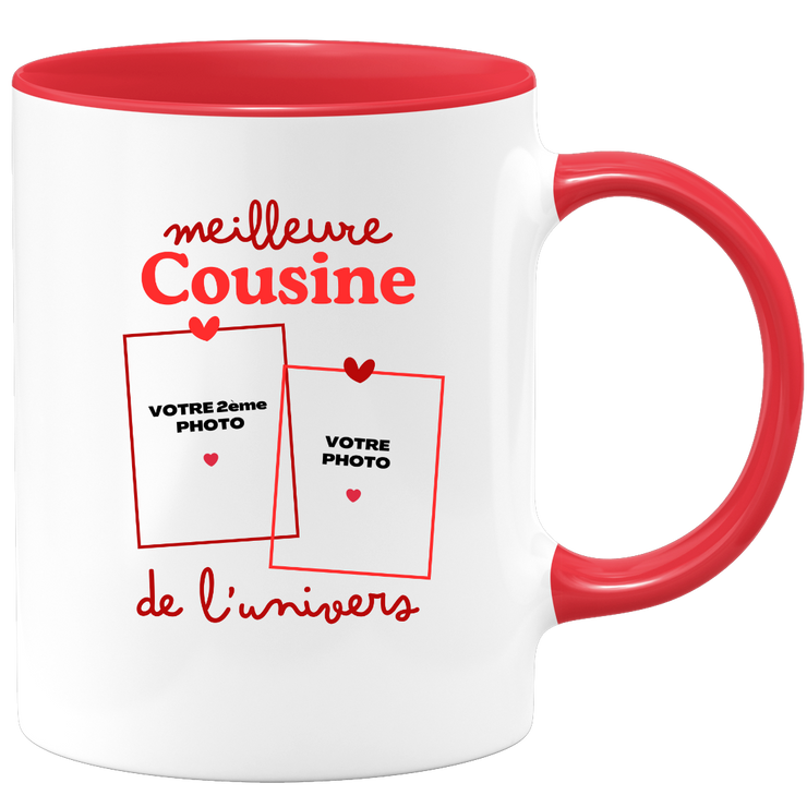 Mug Meilleure Cousine de l'univers - Mug personnalisé avec 2 photos famille