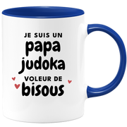 quotedazur - Mug Je Suis Un Papa Judoka Voleur De Bisous - Cadeau Fête Des Pères Original - Idée Cadeau Pour Anniversaire Papa - Cadeau Pour Futur Papa Naissance