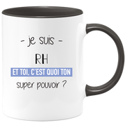 quotedazur - Mug Je Suis Rh Et Toi C'est Quoi Ton Super Pouvoir - Cadeau Humour Travail - Idée Cadeau Départ Collègue - Tasse Chef Rh - Idéal Pour Noël Au Bureau