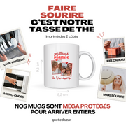 Mug Meilleure mamie de l'univers - Mug personnalisé avec 2 photos famille