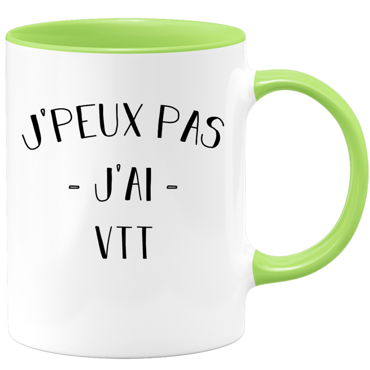 quotedazur - Mug Je Peux Pas J'ai Vtt - Cadeau Humour Sport - Idée Cadeau Original - Tasse Vtt - Idéal Pour Anniversaire Ou Noël