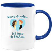 Gift one year of marriage cotton wedding - romantic tea cup couple gift - love anniversary man gift
