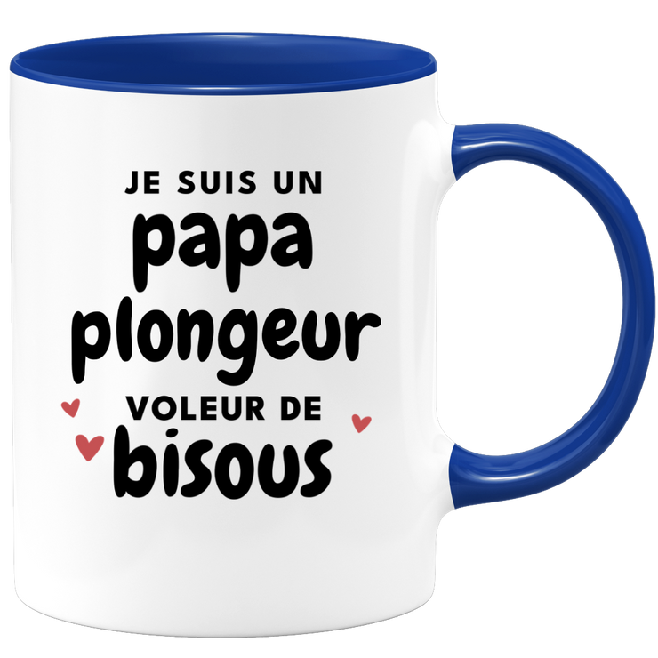 quotedazur - Mug Je Suis Un Papa Plongeur Voleur De Bisous - Cadeau Fête Des Pères Original - Idée Cadeau Pour Anniversaire Papa - Cadeau Pour Futur Papa Naissance