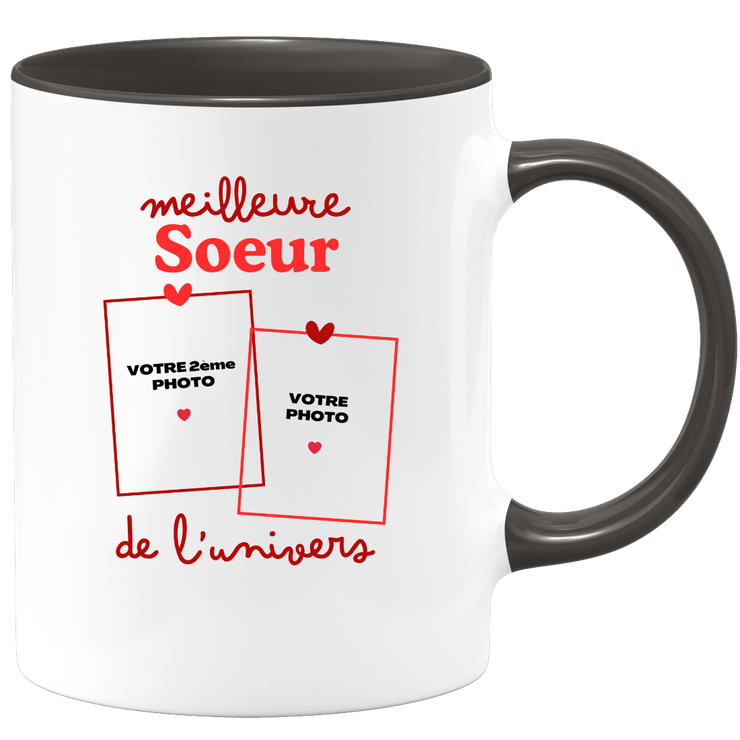 Mug Meilleure Soeur de l'univers - Mug personnalisé avec 2 photos famille