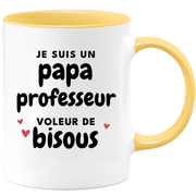 quotedazur - Mug Je Suis Un Papa Professeur Voleur De Bisous - Cadeau Fête Des Pères Original - Idée Cadeau Pour Anniversaire Papa - Cadeau Pour Futur Papa Naissance