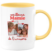 Mug Meilleure mamie de l'univers - Mug personnalisé avec 2 photos famille