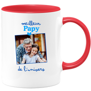 Mug Meilleur papy de l'univers - Mug personnalisé avec photo famille