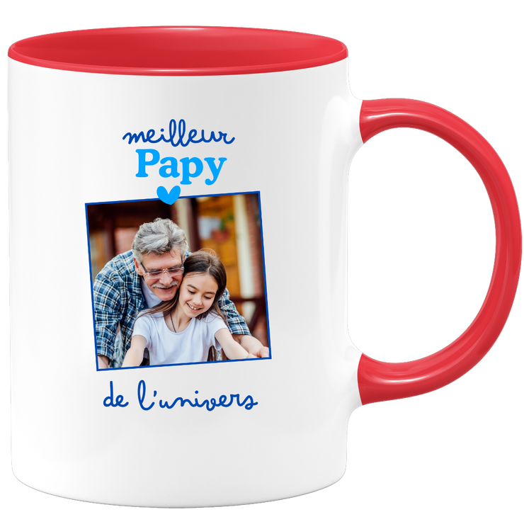 Mug Meilleur papy de l'univers - Mug personnalisé avec photo famille