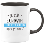 quotedazur - Mug Je Suis Ecrivain Et Toi C'est Quoi Ton Super Pouvoir - Cadeau Humour Travail - Idée Cadeau Départ Collègue - Tasse Chef Ecrivain - Idéal Pour Noël Au Bureau