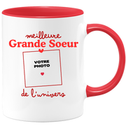 Mug Meilleure Grande Soeur de l'univers - Mug personnalisé avec photo famille
