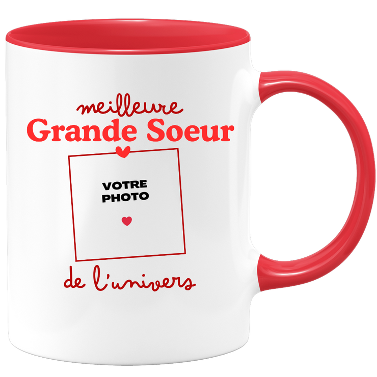 Mug Meilleure Grande Soeur de l'univers - Mug personnalisé avec photo famille