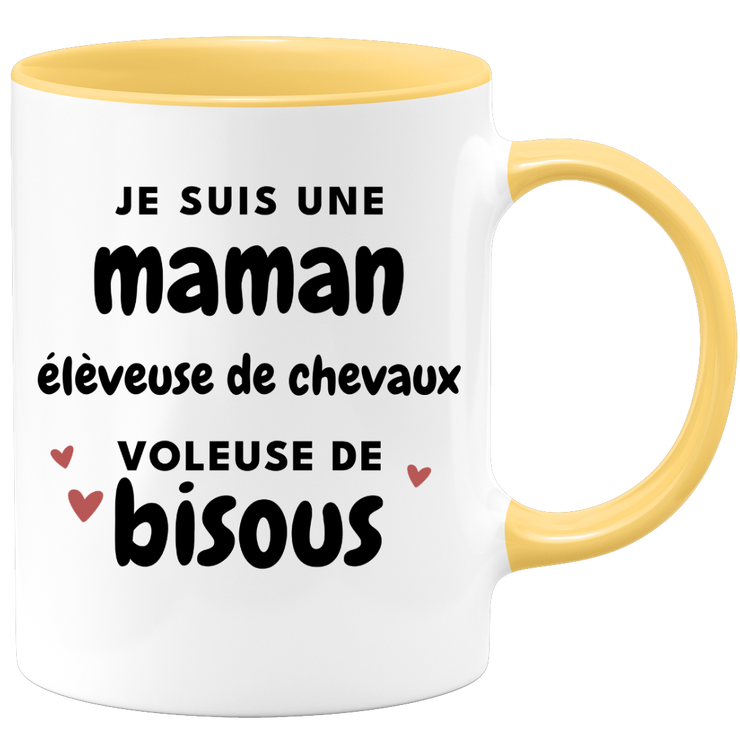 quotedazur - Mug Je Suis Une Maman élèveuse de chevaux Voleuse De Bisous - Cadeau Fête Des Mères Original - Idée Cadeau Pour Anniversaire Maman - Cadeau Pour Future Maman Naissance