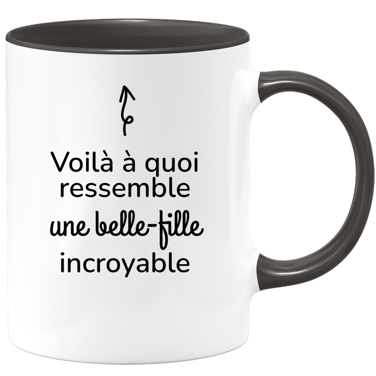 quotedazur - Mug Voilà À Quoi Ressemble Une Belle-fille Incroyable - Cadeau Pour Belle-fille - Cadeau Personnalisé Pour Femme - Cadeau Original Anniversaire Ou Noël