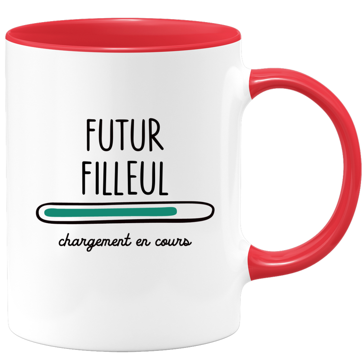 quotedazur - Mug Futur Filleul Chargement En Cours - Cadeau Humour Métier Travail  - Idée Cadeau Filleul Pot De Départ Chef Mutation - Tasse Cadeau Noël Bureau