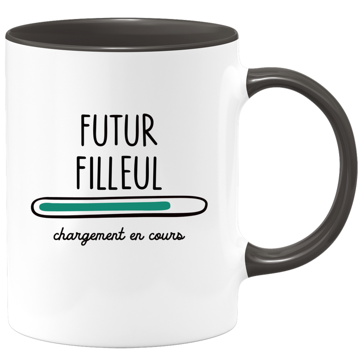 quotedazur - Mug Futur Filleul Chargement En Cours - Cadeau Humour Métier Travail  - Idée Cadeau Filleul Pot De Départ Chef Mutation - Tasse Cadeau Noël Bureau