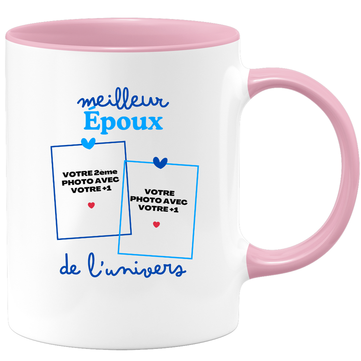 Mug Meilleur Époux de l'univers - Mug personnalisé avec 2 photos couple
