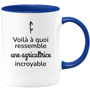 quotedazur - Mug Voilà À Quoi Ressemble Une Agricultrice Incroyable - Cadeau Pour Agricultrice - Cadeau Personnalisé Pour Femme - Cadeau Original Anniversaire Ou Noël