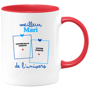 Mug Meilleur Mari de l'univers - Mug personnalisé avec 2 photos famille