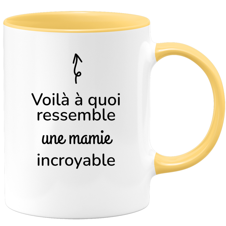 quotedazur - Mug Voilà À Quoi Ressemble Une Mamie Incroyable - Cadeau Pour Mamie - Cadeau Personnalisé Pour Femme - Cadeau Original Anniversaire Ou Noël
