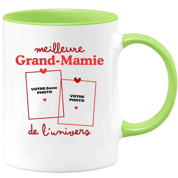Mug Meilleure Grand-mamie de l'univers - Mug personnalisé avec 2 photos famille