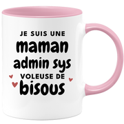 quotedazur - Mug I am a mom Admin sys thief of kisses - Original Mother's Day Gift - Gift Idea For Mom Birthday - Gift For Future Mom Birth