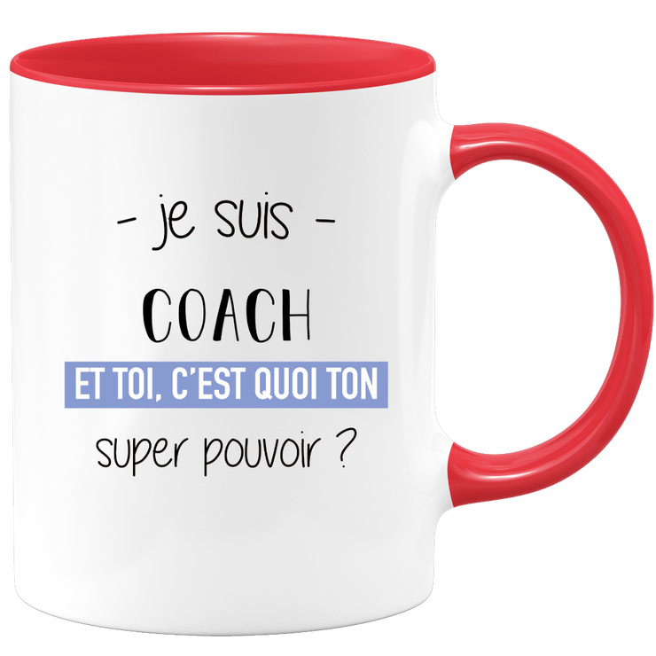 Super power coach mug - ideal funny humor woman coach gift for birthday