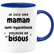 quotedazur - Mug Je Suis Une Maman Saint-Hyacinthoise Voleuse De Bisous - Cadeau Pour Saint-Hyacinthoise - Cadeau Personnalisé Femme - Cadeau Original Pour Anniversaire Noël Future Maman Naissance