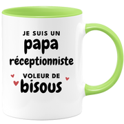 quotedazur - Mug I Am A Receptionist Dad Who Steals Kisses - Original Father's Day Gift - Gift Idea For Dad Birthday - Gift For Future Dad Birth