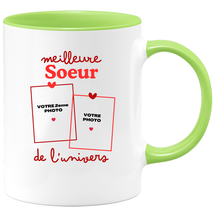 Mug Meilleure Soeur de l'univers - Mug personnalisé avec 2 photos famille